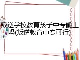 叛逆学校教育孩子中专能上吗(叛逆教育中专可行)