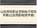 山东商务职业学院电子商务学费(山东商职电商学费)