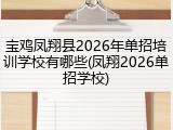 宝鸡凤翔县2026年单招培训学校有哪些(凤翔2026单招学校)