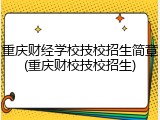 重庆财经学校技校招生简章(重庆财校技校招生)