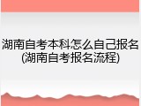 湖南自考本科怎么自己报名(湖南自考报名流程)