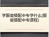 学服装搭配中专学什么(服装搭配中专课程)