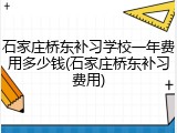 石家庄桥东补习学校一年费用多少钱(石家庄桥东补习费用)