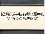 长沙叛逆学校有哪些职中和高中(长沙叛逆职高)