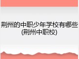 荆州的中职少年学校有哪些(荆州中职校)