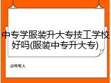 中专学服装升大专技工学校好吗(服装中专升大专)