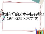 深圳有好的艺术学校有哪些(深圳优质艺术学校)