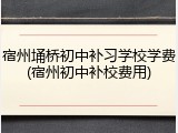 宿州埇桥初中补习学校学费(宿州初中补校费用)