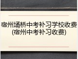 宿州埇桥中考补习学校收费(宿州中考补习收费)