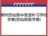 郴州苏仙高中复读补习学校学费(苏仙高复学费)