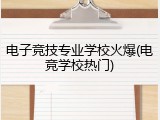 电子竞技专业学校火爆(电竞学校热门)