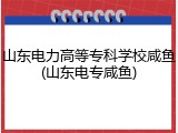 山东电力高等专科学校咸鱼(山东电专咸鱼)