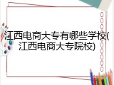 江西电商大专有哪些学校(江西电商大专院校)
