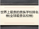 世界上最贵的贵族学校排名榜(全球最贵名校榜)