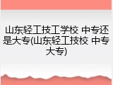 山东轻工技工学校 中专还是大专(山东轻工技校 中专大专)