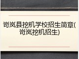 岢岚县挖机学校招生简章(岢岚挖机招生)