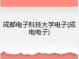 成都电子科技大学电子(成电电子)