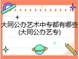 大同公办艺术中专都有哪些(大同公办艺专)