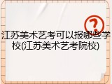 江苏美术艺考可以报哪些学校(江苏美术艺考院校)