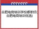 合肥电商培训学校哪家好(合肥电商培训优选)