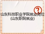 山东科技职业学院就业岗位(山东职院就业)