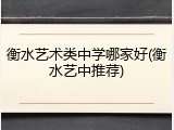 衡水艺术类中学哪家好(衡水艺中推荐)