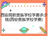 西安高新贵族学校学费多少钱(西安贵族学校学费)