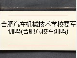 合肥汽车机械技术学校要军训吗(合肥汽校军训吗)