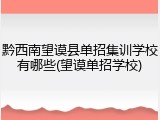 黔西南望谟县单招集训学校有哪些(望谟单招学校)