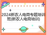 2024新农人电商专题培训班(新农人电商培训)
