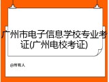 广州市电子信息学校专业考证(广州电校考证)