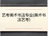 艺考美术书法专业(美术书法艺考)