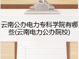 云南公办电力专科学院有哪些(云南电力公办院校)