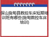 保山施甸县数控车床短期培训班有哪些(施甸数控车床培训)
