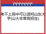 考不上高中可以读吗山东大学(山大非普高招生)