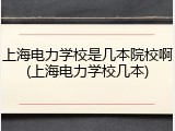 上海电力学校是几本院校啊(上海电力学校几本)