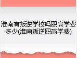 淮南有叛逆学校吗职高学费多少(淮南叛逆职高学费)