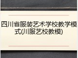 四川省服装艺术学校教学模式(川服艺校教模)