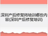 深圳产后修复师培训哪些内容(深圳产后修复培训)