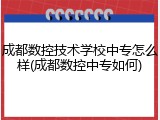 成都数控技术学校中专怎么样(成都数控中专如何)