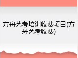 方舟艺考培训收费项目(方舟艺考收费)