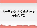 学电子商务学校好吗(电商学校好吗)