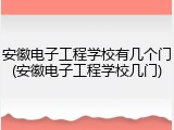 安徽电子工程学校有几个门(安徽电子工程学校几门)