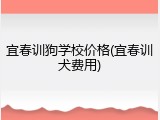 宜春训狗学校价格(宜春训犬费用)