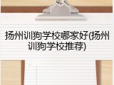 扬州训狗学校哪家好(扬州训狗学校推荐)