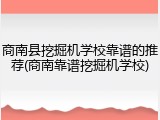 商南县挖掘机学校靠谱的推荐(商南靠谱挖掘机学校)
