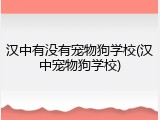 汉中有没有宠物狗学校(汉中宠物狗学校)