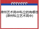 漳州艺术高中私立的有哪些(漳州私立艺术高中)