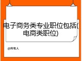 电子商务类专业职位包括(电商类职位)