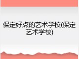 保定好点的艺术学校(保定艺术学校)